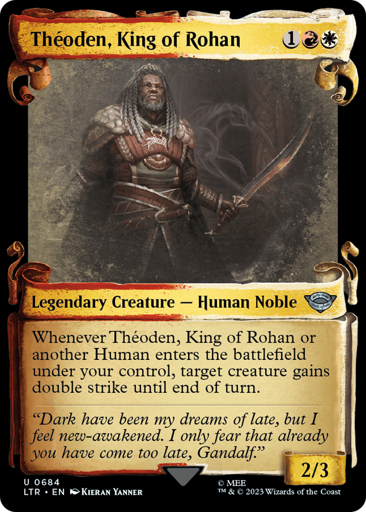 Theoden, King of Rohan [The Lord of the Rings: Tales of Middle-Earth Showcase Scrolls] Magic: The Gathering