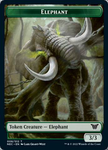 Angel // Elephant Double-Sided Token [Kamigawa: Neon Dynasty Commander Tokens] Magic: The Gathering