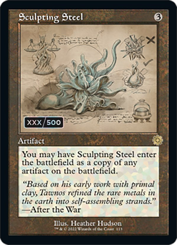 Sculpting Steel (Retro Schematic) (Serial Numbered) [The Brothers' War Retro Artifacts] Magic: The Gathering