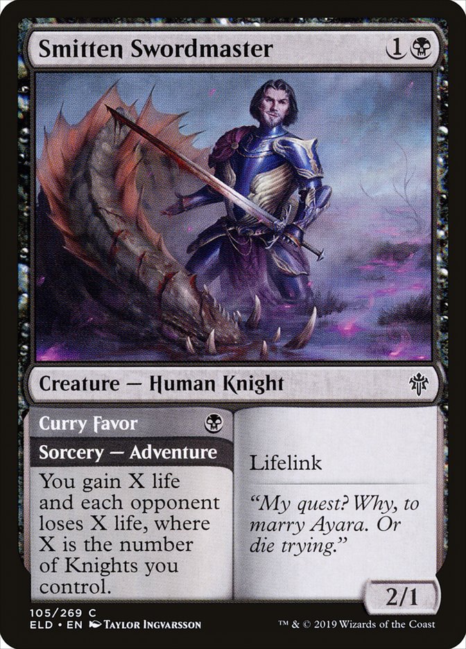 Smitten Swordmaster // Curry Favor [Throne of Eldraine] Magic: The Gathering