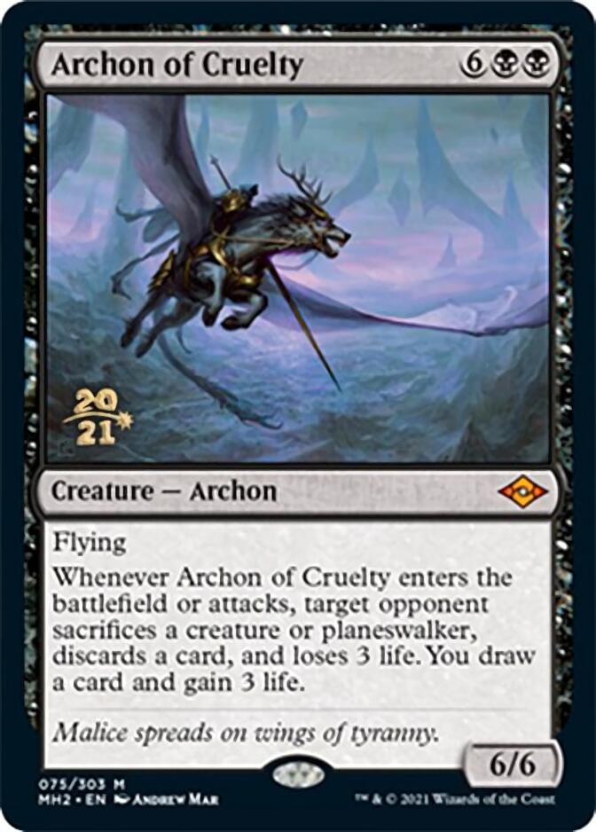 Archon of Cruelty [Modern Horizons 2 Prerelease Promos] Magic: The Gathering
