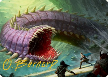 Purple Worm Art Card (Gold-Stamped Signature) [Dungeons & Dragons: Adventures in the Forgotten Realms Art Series] Magic: The Gathering