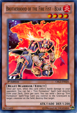 Brotherhood of the Fire Fist - Bear [CBLZ-EN024] Ultra Rare Yu-Gi-Oh!