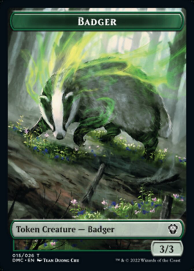 Saproling // Badger Double-Sided Token [Dominaria United Tokens] Magic: The Gathering
