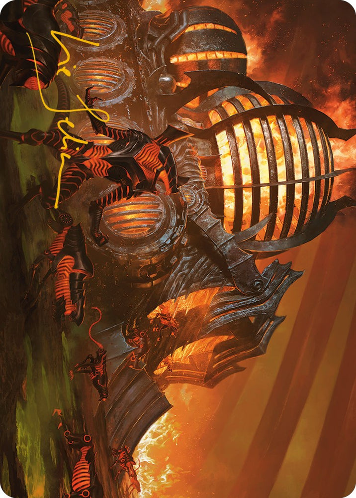 Urabrask's Forge Art Card (Gold-Stamped Signature) [Phyrexia: All Will Be One Art Series] Magic: The Gathering