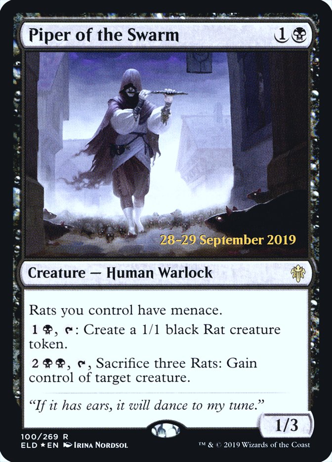 Piper of the Swarm [Throne of Eldraine Prerelease Promos] Magic: The Gathering