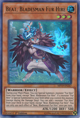 Beat, Bladesman Fur Hire [MP19-EN247] Ultra Rare Yu-Gi-Oh!