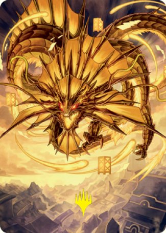 Ao, the Dawn Sky 2 Art Card (Gold-Stamped Signature) [Kamigawa: Neon Dynasty Art Series] Magic: The Gathering