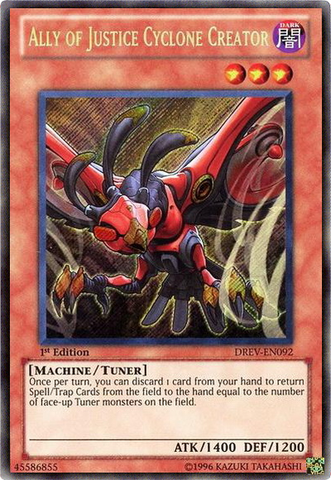Ally of Justice Cyclone Creator [DREV-EN092] Secret Rare Yu-Gi-Oh!