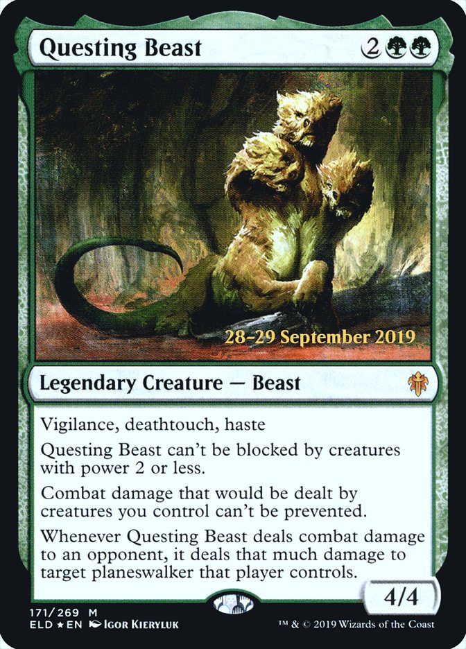 Questing Beast [Throne of Eldraine Prerelease Promos] Magic: The Gathering