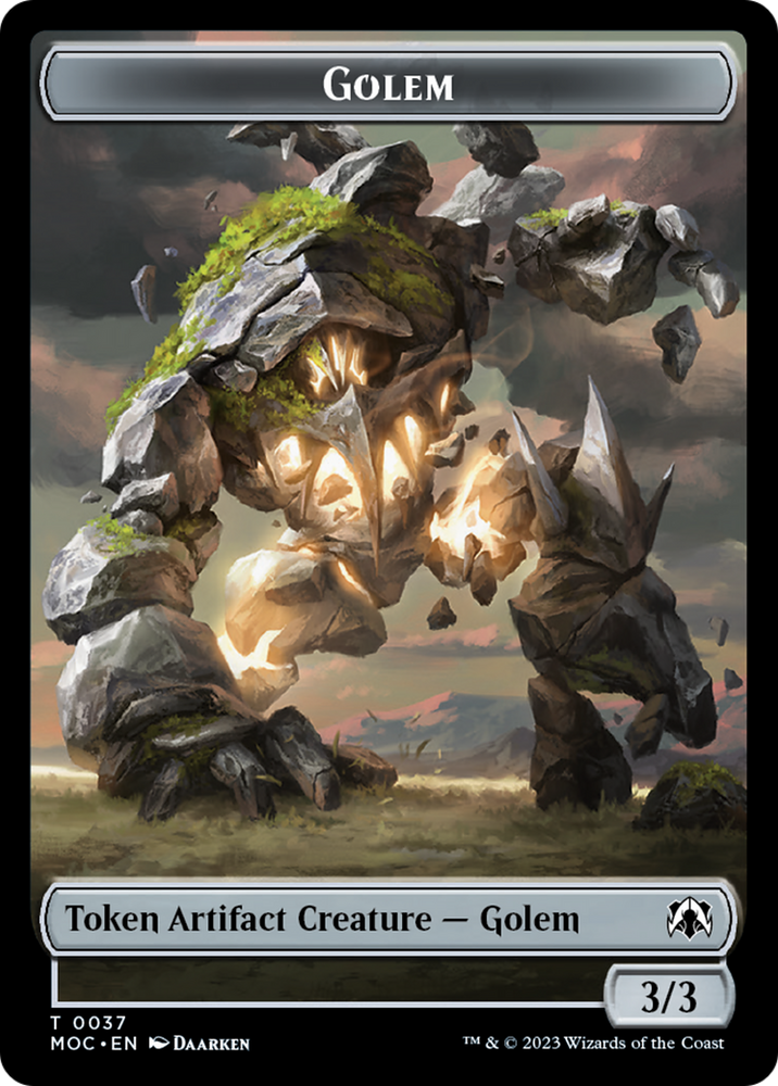 Golem // Blood Double-Sided Token [March of the Machine Commander Tokens] Magic: The Gathering