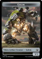 Golem // Blood Double-Sided Token [March of the Machine Commander Tokens] Magic: The Gathering