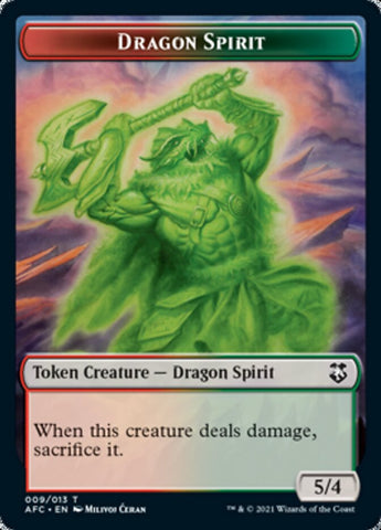 Beast // Dragon Spirit Double-Sided Token [Dungeons & Dragons: Adventures in the Forgotten Realms Commander Tokens] Magic: The Gathering