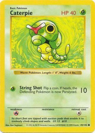 Caterpie (45/102) [Base Set Shadowless Unlimited] Pokémon