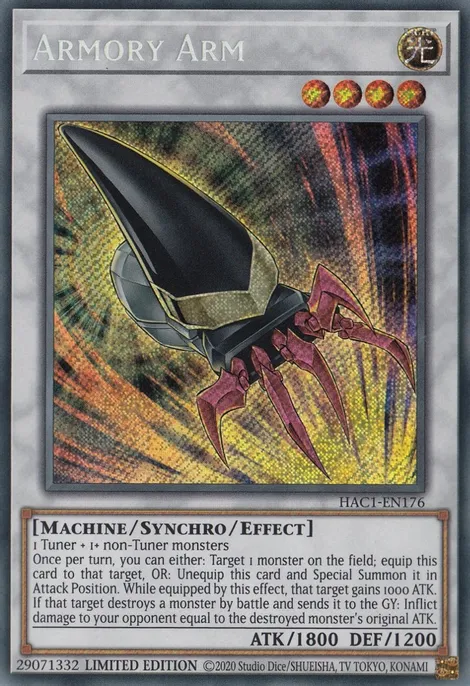 Armory Arm [HAC1-EN176] Secret Rare Yu-Gi-Oh!