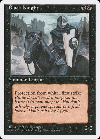 Black Knight [Fourth Edition] Magic: The Gathering