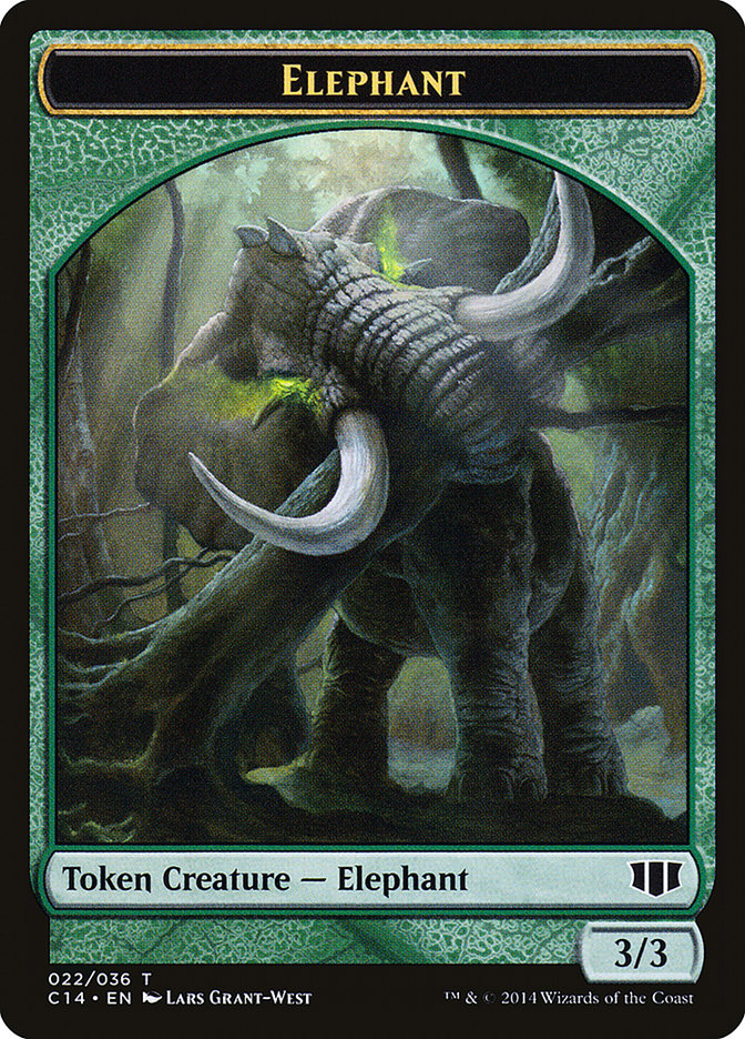 Elephant // Elf Warrior Double-Sided Token [Commander 2014 Tokens] Magic: The Gathering