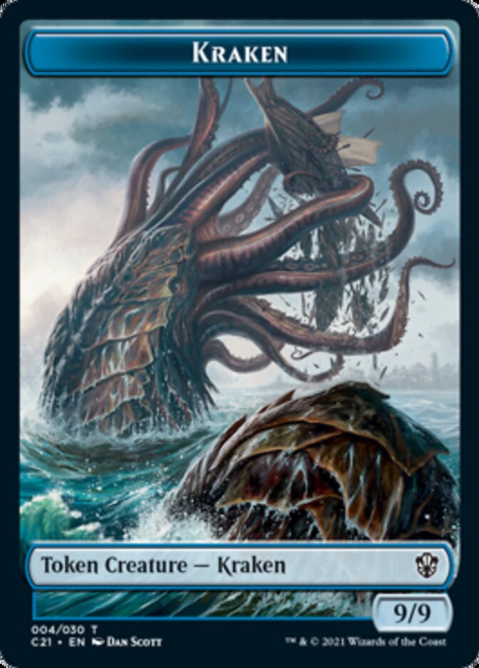 Wurm // Kraken Double-Sided Token [Commander 2021 Tokens] Magic: The Gathering