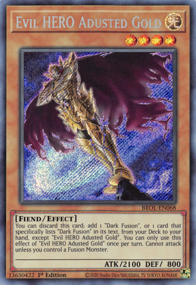 Evil HERO Adusted Gold [BROL-EN068] Secret Rare Yu-Gi-Oh!