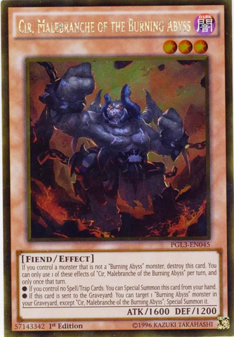 Cir, Malebranche of the Burning Abyss [PGL3-EN045] Gold Rare Yu-Gi-Oh!