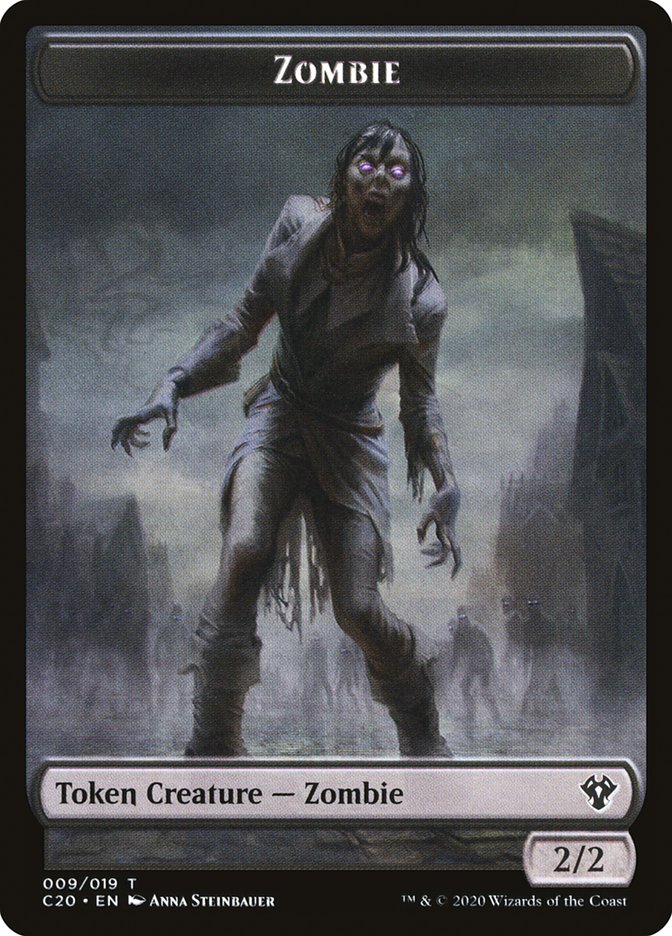 Human Soldier (004) // Zombie Double-Sided Token [Commander 2020 Tokens] Magic: The Gathering