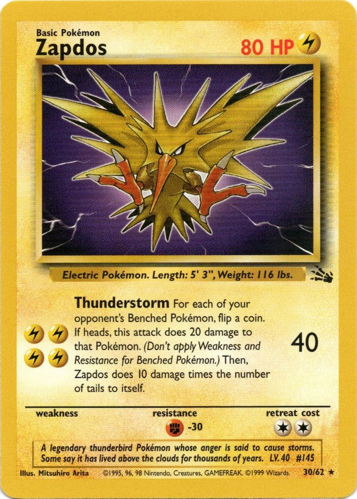 Zapdos (30/62) [Fossil Unlimited] Pokémon