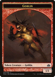 Saproling // Goblin Double-Sided Token [Planechase Anthology Tokens] Magic: The Gathering
