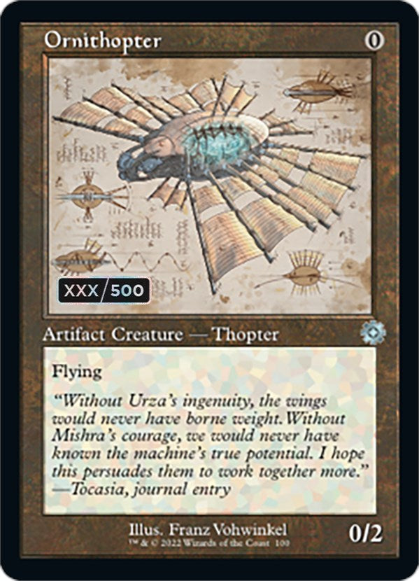 Ornithopter (Retro Schematic) (Serial Numbered) [The Brothers' War Retro Artifacts] Magic: The Gathering