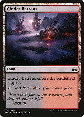 Cinder Barrens [Rivals of Ixalan] Magic: The Gathering