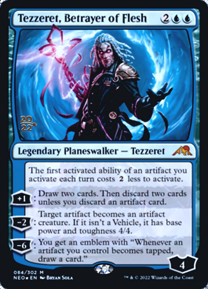 Tezzeret, Betrayer of Flesh [Kamigawa: Neon Dynasty Prerelease Promos] Magic: The Gathering