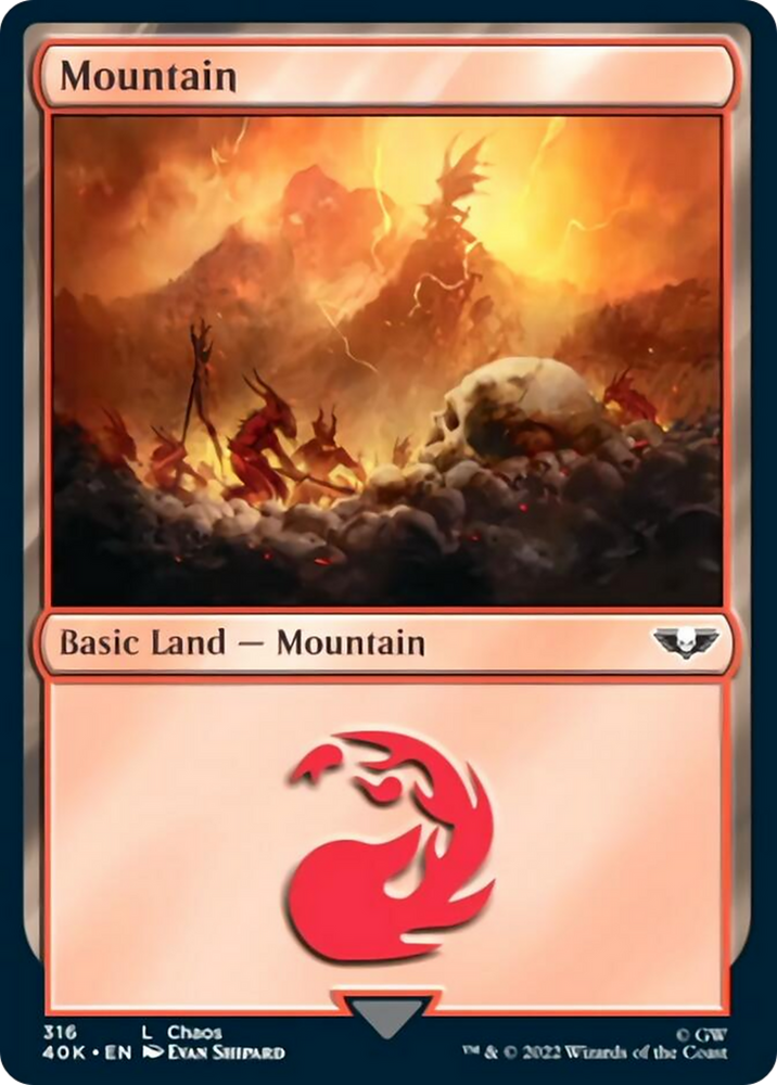 Mountain (316) [Warhammer 40,000] Magic: The Gathering