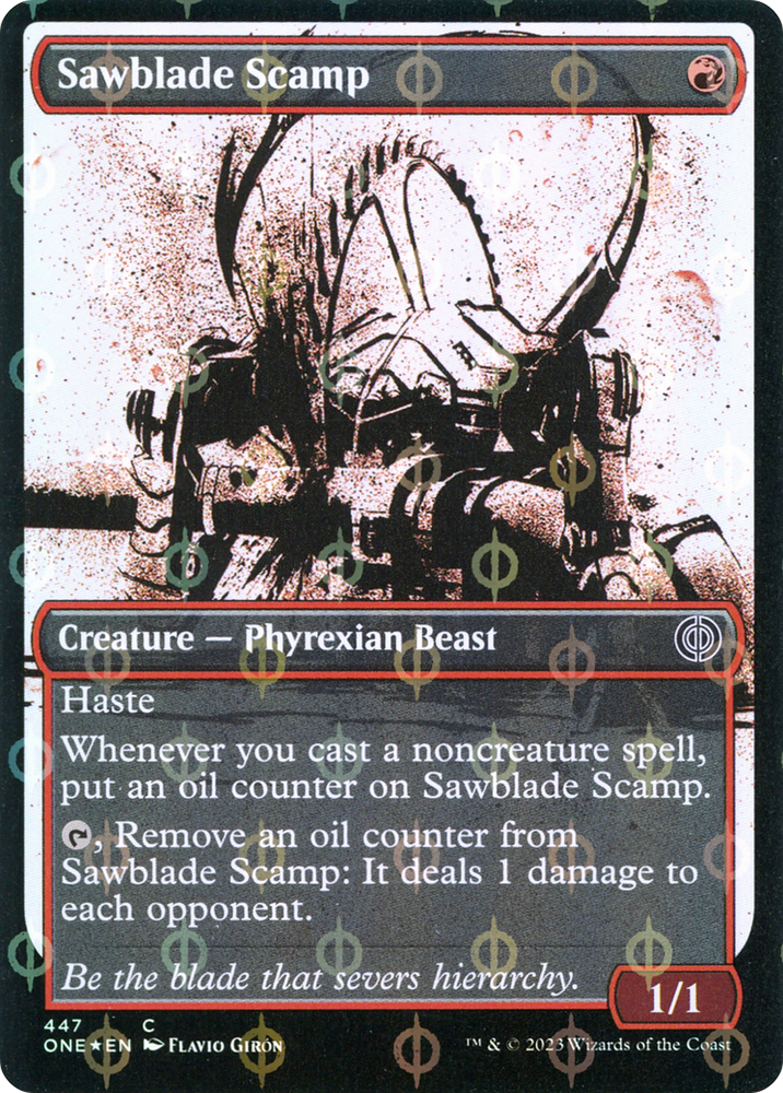 Sawblade Scamp (Showcase Ichor Step-and-Compleat Foil) [Phyrexia: All Will Be One] Magic: The Gathering