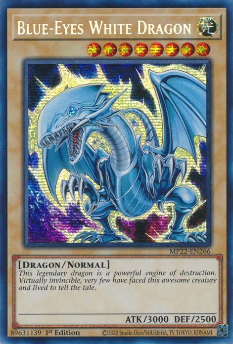 Blue-Eyes White Dragon [MP22-EN266] Prismatic Secret Rare Yu-Gi-Oh!