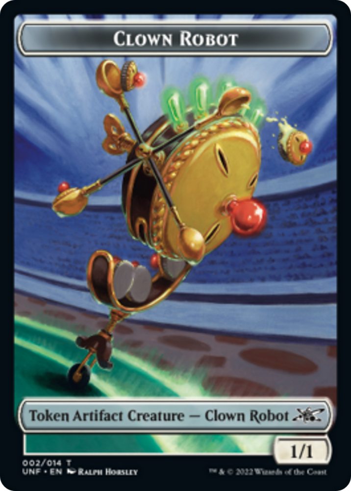 Clown Robot (002) // Food (011) Double-Sided Token [Unfinity Tokens] Magic: The Gathering