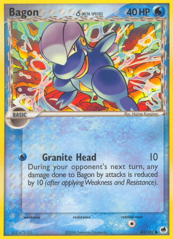 Bagon (43/101) (Delta Species) [EX: Dragon Frontiers] Pokémon