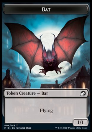 Bat Token [Innistrad: Midnight Hunt Tokens] Magic: The Gathering
