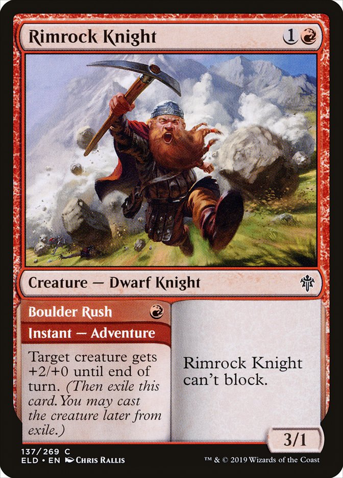 Rimrock Knight // Boulder Rush [Throne of Eldraine] Magic: The Gathering