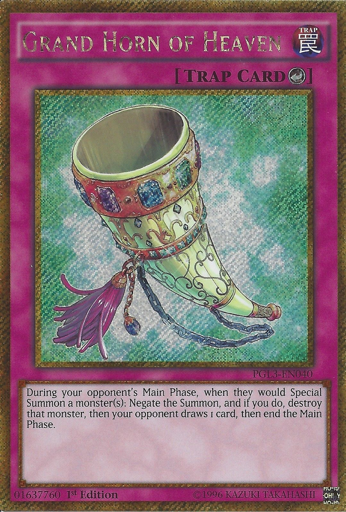 Grand Horn of Heaven [PGL3-EN040] Gold Secret Rare Yu-Gi-Oh!