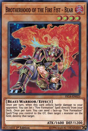 Brotherhood of the Fire Fist - Bear [FIGA-EN023] Super Rare Yu-Gi-Oh!
