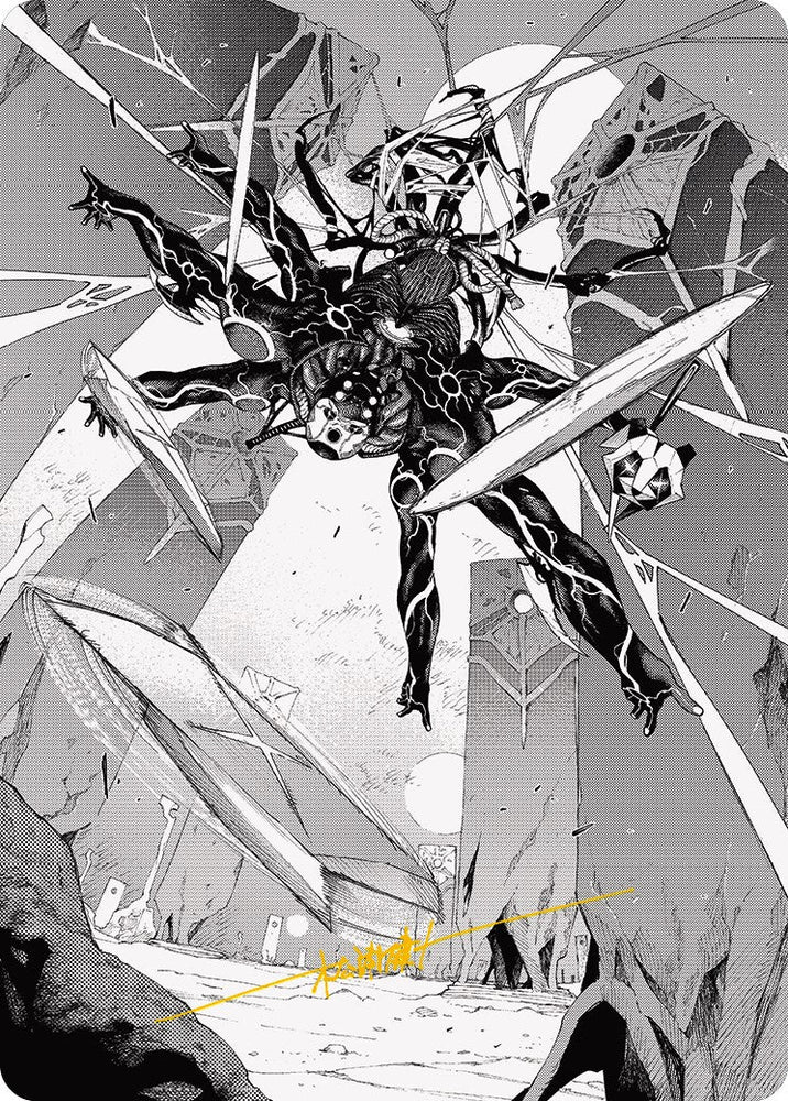 Kaito, Dancing Shadow 2 Art Card (Gold-Stamped Signature) [Phyrexia: All Will Be One Art Series] Magic: The Gathering