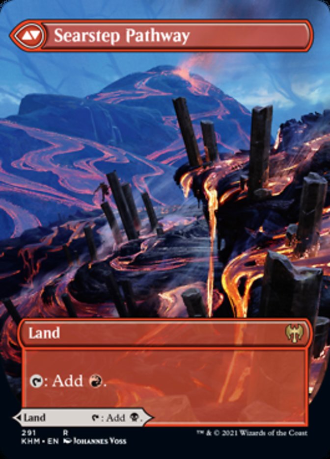 Blightstep Pathway // Searstep Pathway (Borderless Alternate Art) [Kaldheim] Magic: The Gathering