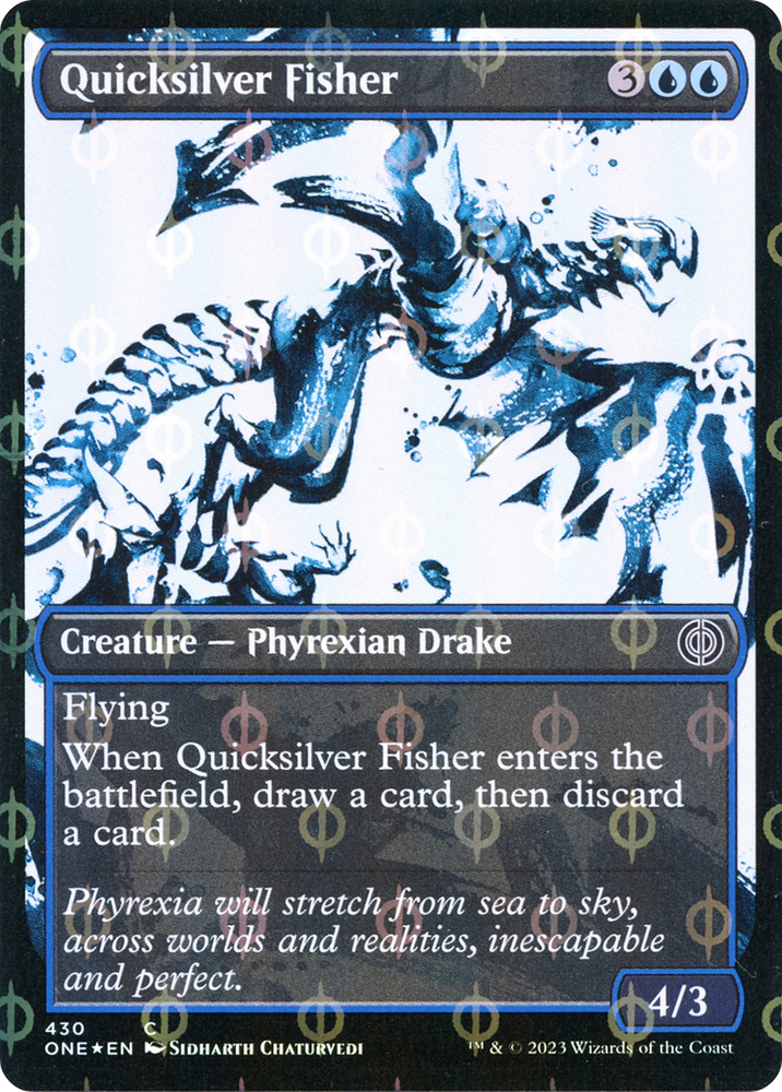 Quicksilver Fisher (Showcase Ichor Step-and-Compleat Foil) [Phyrexia: All Will Be One] Magic: The Gathering
