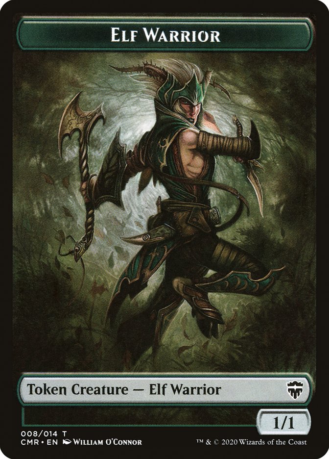 Elf Warrior // Zombie Double-Sided Token [Commander Legends Tokens] Magic: The Gathering
