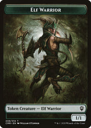 Elf Warrior // Zombie Double-Sided Token [Commander Legends Tokens] Magic: The Gathering