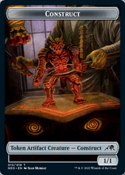Samurai // Construct (015) Double-Sided Token [Kamigawa: Neon Dynasty Tokens] Magic: The Gathering