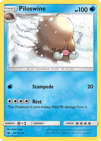Piloswine (20/111) [Sun & Moon: Crimson Invasion] Pokémon