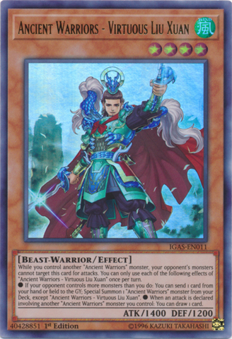 Ancient Warriors - Virtuous Liu Xuan [IGAS-EN011] Ultra Rare Yu-Gi-Oh!