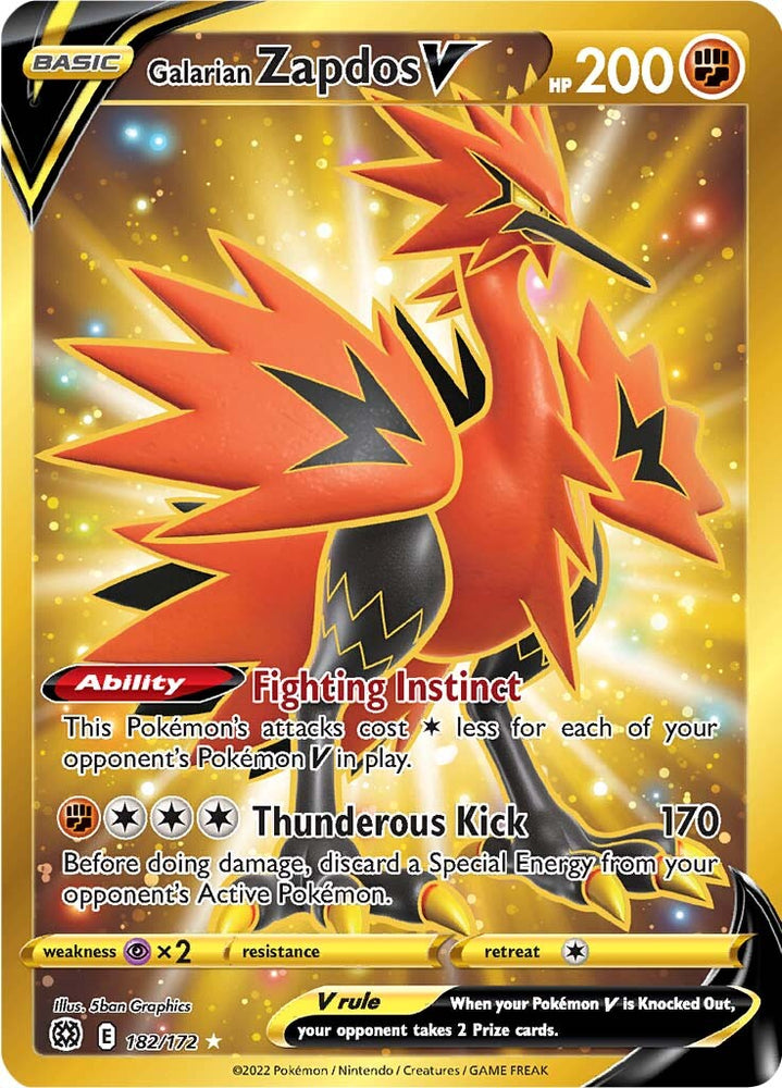 Galarian Zapdos V (182/172) [Sword & Shield: Brilliant Stars] Pokémon