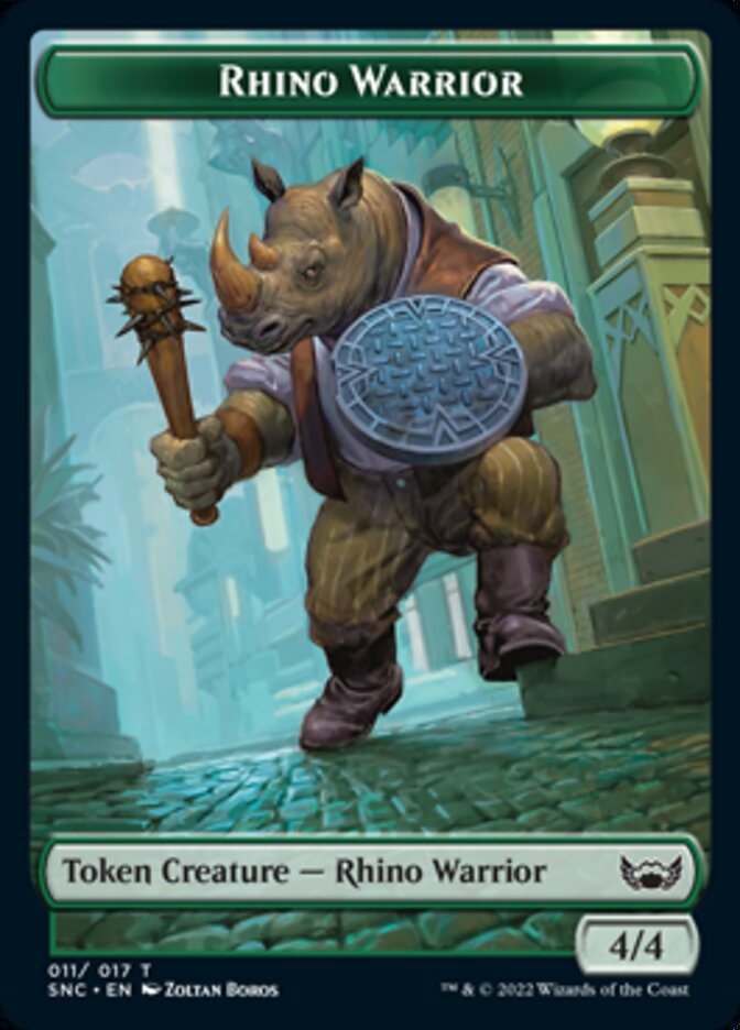 Ogre Warrior // Rhino Warrior Double-Sided Token [Streets of New Capenna Tokens] Magic: The Gathering