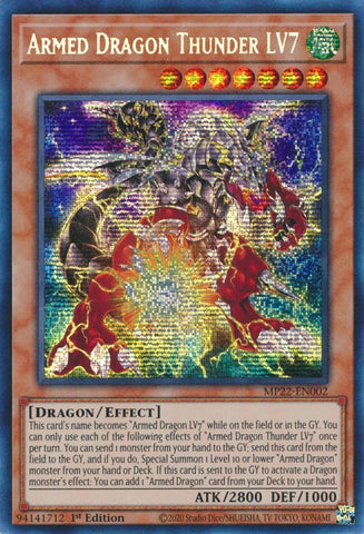 Armed Dragon Thunder LV7 [MP22-EN002] Prismatic Secret Rare Yu-Gi-Oh!